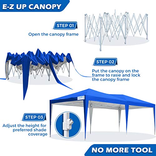 Quictent Privacy 10x20 ft Ez Pop up Canopy Tent Enclosed Instant Shelter Party Tent Event Gazebo with Sidewalls Waterproof (Royal Blue)