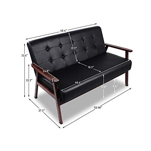 Mid-Century Retro Modern Living Room Sofa Set with Loveseat and Seating Sofa Chair, Couch and Lounge Chairs