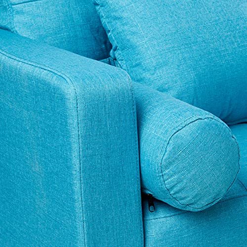 Divano Roma Furniture Madison Sofas, Light Blue