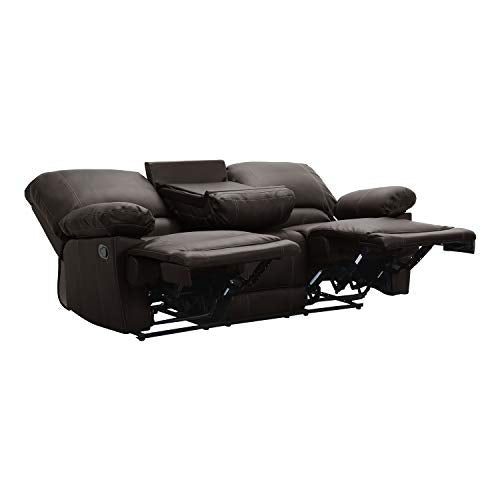 Lexicon Randolph Faux Leather Double Reclining Dropdown Table Sofas, 81
