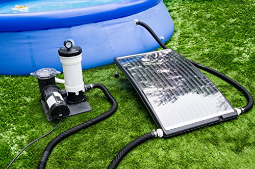 Poolmaster 59026 Heater Slim Line Above-Ground Solar Power Swimming Pool Water Heat, 43” Long x 27” Wide, Black