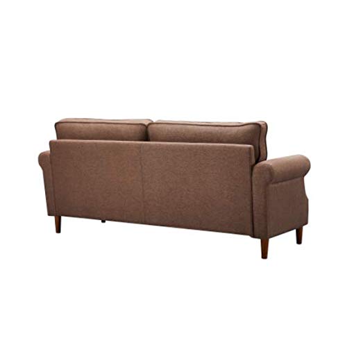 Modern Upholstered Love Seats, Loveseat Sofa (Sofa, Brown)