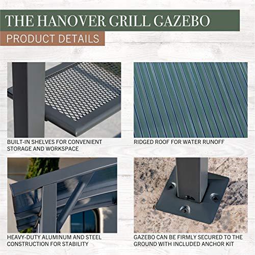 Hanover HANGRGAZ-Gry Grill Gazebo 90