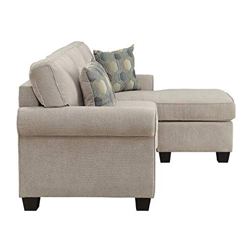 Lexicon Pescadero Fabric Reversible Sofa Chaise with 2 Pillows, 82