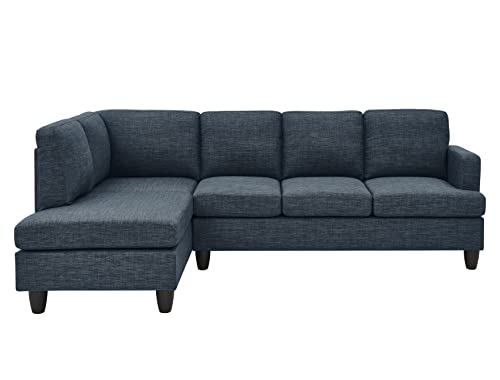 Oadeer Home 95.25'' Modern L-Shaped Sofa and Chaise Sectional, Blue