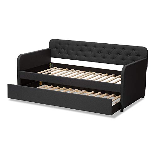 Baxton Studio Daybeds, Twin, Charcoal Grey