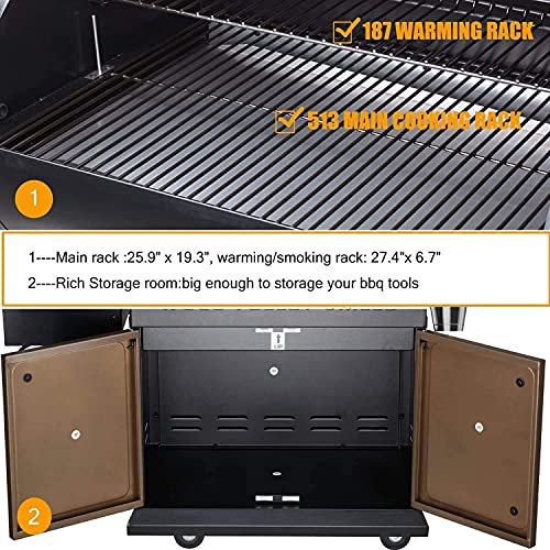 Z GRILLS Pellet Grill (ZPG-700D-Bonus#2)-Grill Cover, Stainless steal Tool sets, Grill Brush,ZGRILLS Aprons,Bucket Liners