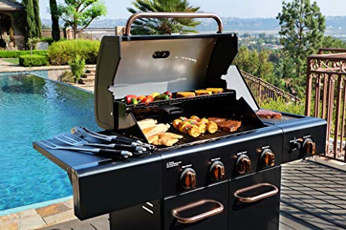 Kenmore PG-A40409S0LB-2 4 Burner Outdoor Patio Gas BBQ Grill, Black and Copper