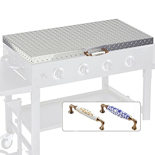 ANNI STAR Hard Cover Lid for 36 Inch Blackstone Griddle, Aluminum Diamond Plate Grill Flat Top Storage Cover, Classic Ceramic Handle for Heat Protection