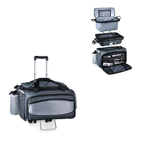 ONIVA - a Picnic Time Brand Vulcan All-In-One Tailgaiting Cooler/BBQ Set with Trolley