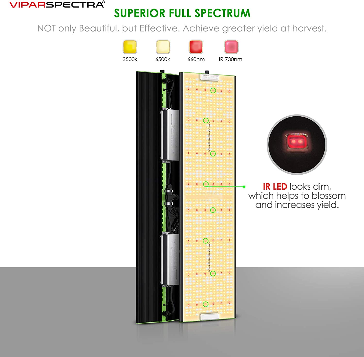 Viparspectra P4000 Full Spectrum 400W LED Grow Light with Upgraded SMD LEDs and Dimmable Plant Light New