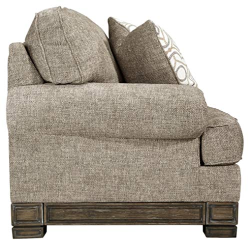 Signature Design by Ashley Einsgrove New Traditional Upholstered Loveseat with Nailhead Trim, Brown