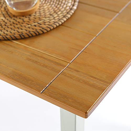 Zinus Becky Farmhouse Dining Table with Two Benches / 3 piece set