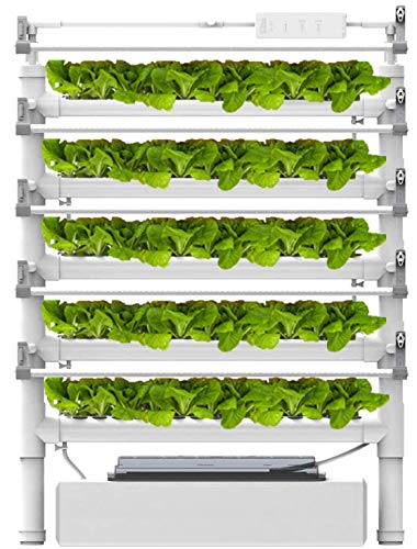 OPCOM Farm GrowWall - 75 Pot Vertical Hydroponic Growing System - All Year Round Indoor Farming - Height and Angle Adjustable LED Lights with Starter Kit Included