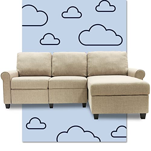 Serta Copenhagen Reclining Sectional with Right Storage Chaise - Beige