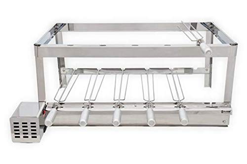 Brazilian High Rotisserie BBQ Grill Stainless Still 6 Skewers Giragril Inox
