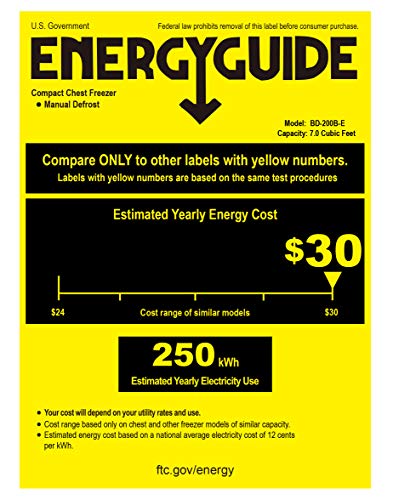 Northair Chest Freezer - 7 Cu Ft with Dry Erase Board - 4 Removable Baskets - Quiet Compact Freezer - 7 Temperature Settings - Black