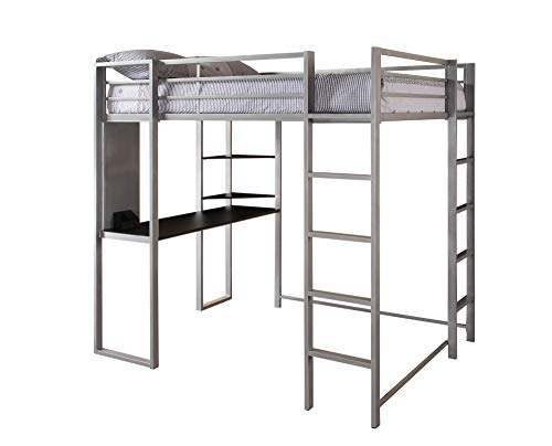 DHP Adobe Loft Bed, Silver, Full