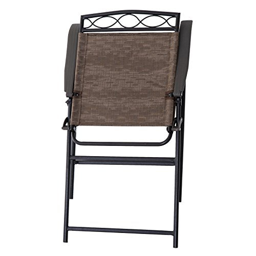 Outsunny 4 Piece Folding Outdoor Patio Pub Dining Table and Chairs Set with 6' Adjustable Tilt Umbrella