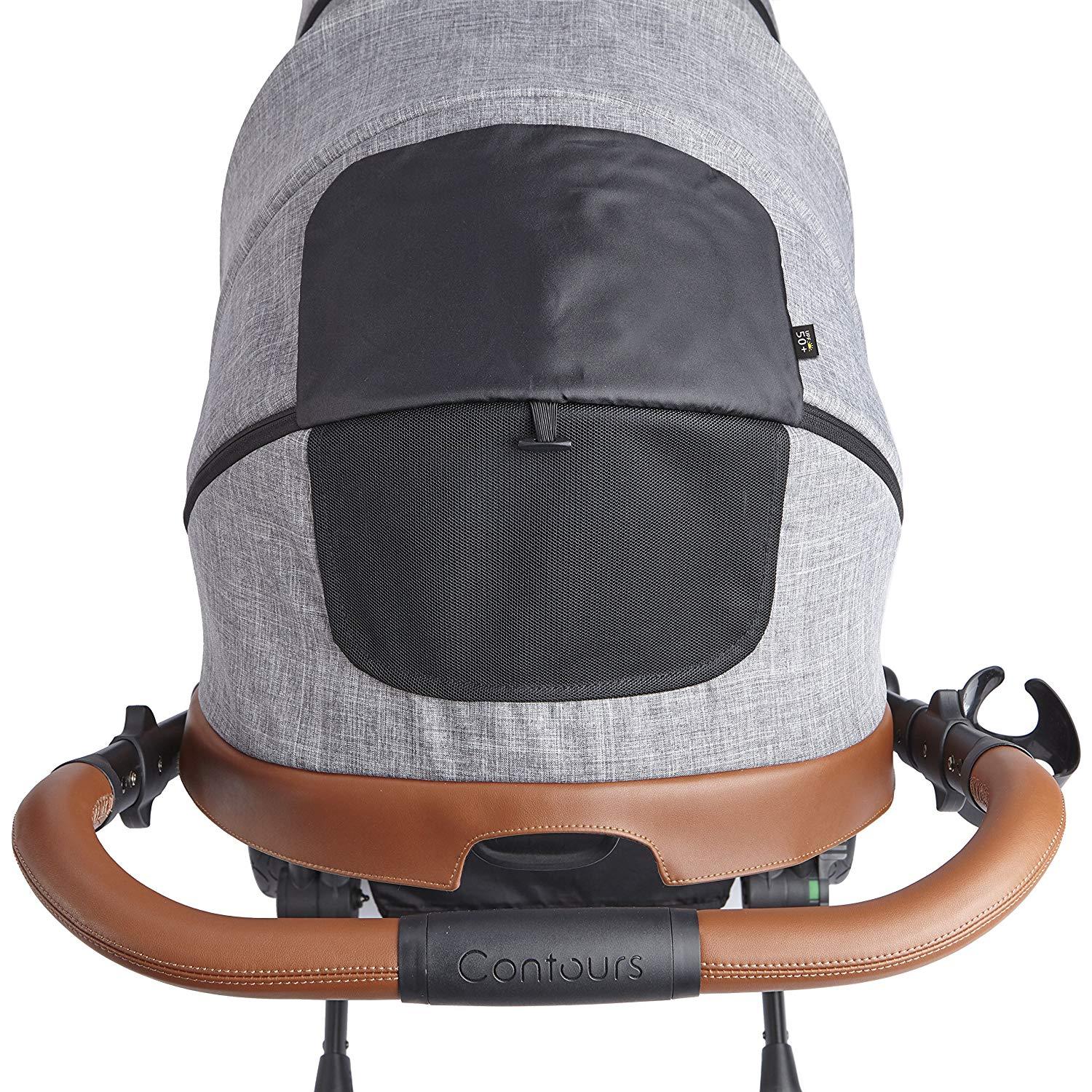 Contours ZT020-GRA1 Curve Double Stroller in Gray/Black New