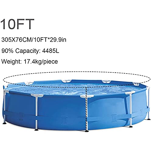 HBIAO Outdoor Swimming Pool, Metal Frame Pool 10 Foot X 30 Inch,Backyard Family Lounge Pool,with Cartridge Filter Pump, Ground Cloth, and Pool Cover