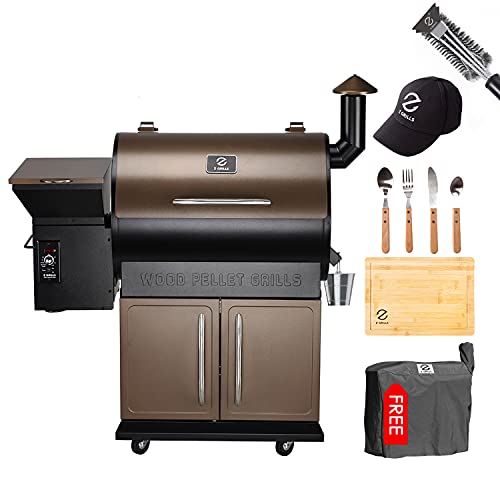 Z GRILLS Pellet Grill (ZPG-700D-Bonus#2)-Grill Cover, Stainless steal Tool sets, Grill Brush,ZGRILLS Aprons,Bucket Liners