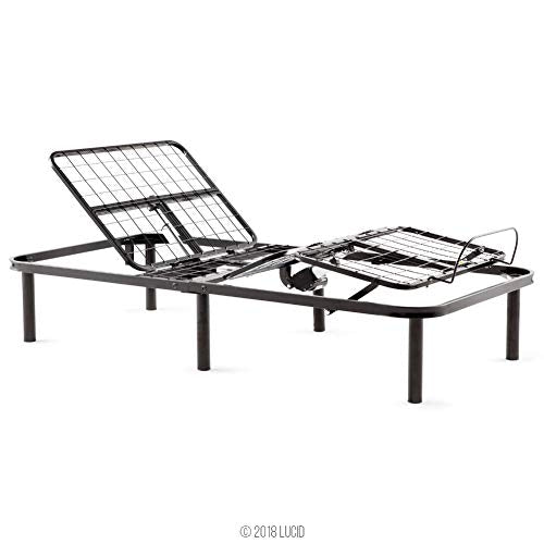 LUCID L100 Adjustable Bed Base Steel Frame - 5 Minute Assembly - Head and Foot Incline - Wired Remote Control - Twin XL