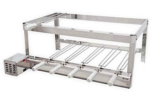 Brazilian High Rotisserie BBQ Grill Stainless Still 6 Skewers Giragril Inox