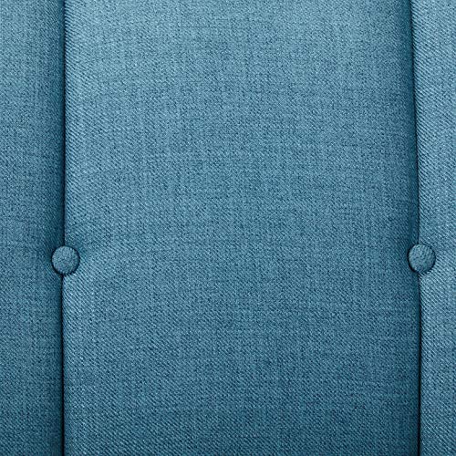 Christopher Knight Home Treston Mid-Century Fabric Sofa, Blue / Natural