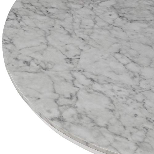 Timpfee Harper Bright Designs 5 Piece Dining Set Rubber Wood/ 1 Table with Marble Top and 4 Chair/Kitchen Room Dining Room Furniture (White)