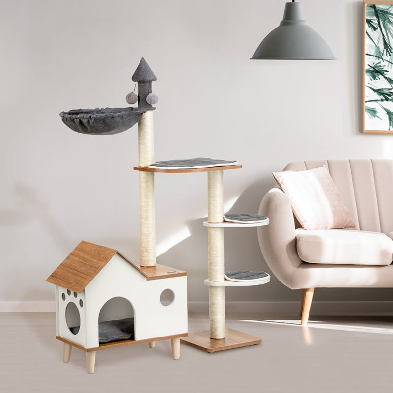 Wooden House Cat Tree