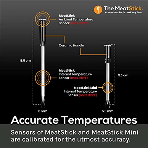 MeatStick WiFi Pro Set | Unlimited Range Wireless Meat Thermometer App Enabled Low & Slow BBQ, Smoker, Stove Top, Oven, Deep Frying, Sous Vide, Rotisserie, Kamado