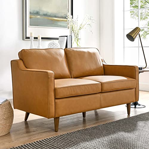 Modway Impart Upholstered Leather Loveseat, Tan
