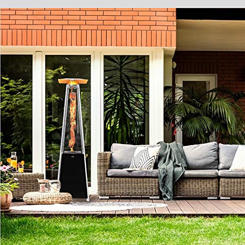 Cemeon Pyramid Patio Heater 89.4-Inch Outdoor Propane Heater w/Wheels 40000 BTU, ETL & CSA Certified, Black