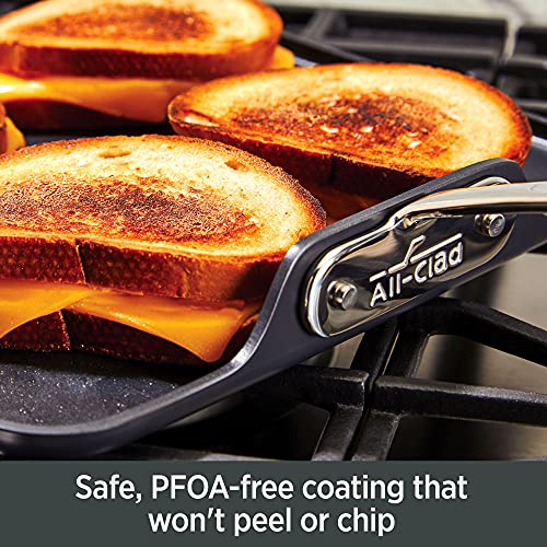 All-Clad Essentials Nonstick Hard Anodized Cookware Set, 10-Piece, Black