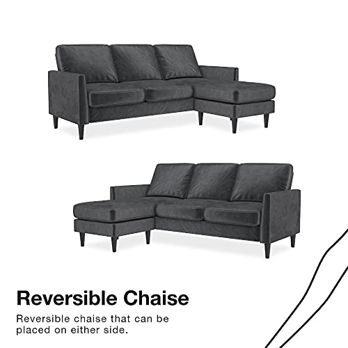 Mr. Kate Winston Reversible Sofa Sectional, Dark Gray Velvet