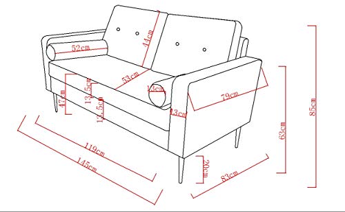 Kingway Modern Fabric Mid Century Upholstered Couches for Living Room 3 Seat Sofas, 3+2, Blue