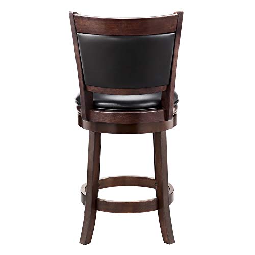 Ball & Cast Swivel Counter Height Barstool 24 Inch Seat Height Cappuccino Set of 2