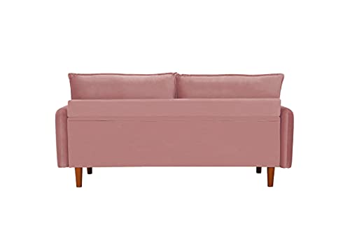 HUAYICUN Velvet Loveseat Sofa, Modern Loveseat Couch with Wooden Legs for Living Room Bedroom Office