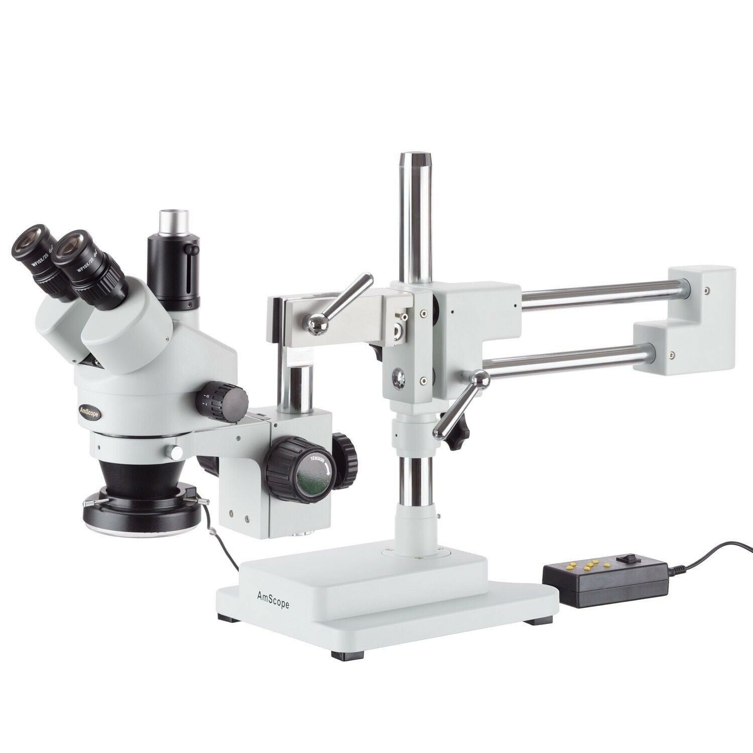 Amscope SM-3TZ-144A-10M3 3.5X - 90X Trinocular Stereo Zoom Microscope 144 LED Ring Light and USB3.0 10MP Camera New