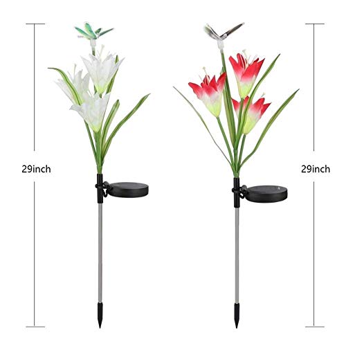 LYYJIAJU Garden Lights Garden & Outdoors Solar Garden Lights Outdoor Solar Stake Lights Waterproof Multi Color Changing with Lily Flowers Butterfly Dragonfly (Size : 8pcs)