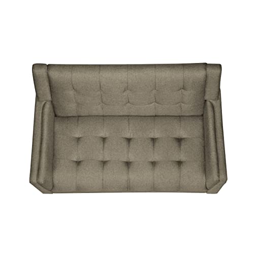 Evelyn Mid Century Modern Fabric Loveseat, Mocha