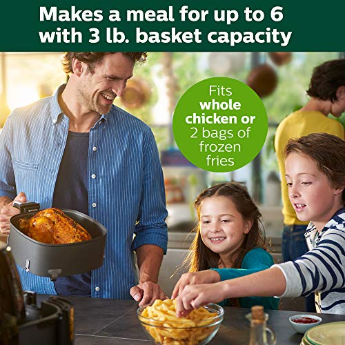 Philips Premium Airfryer XXL with Fat Removal Technology, 3lb/7qt, Black, HD9650/96