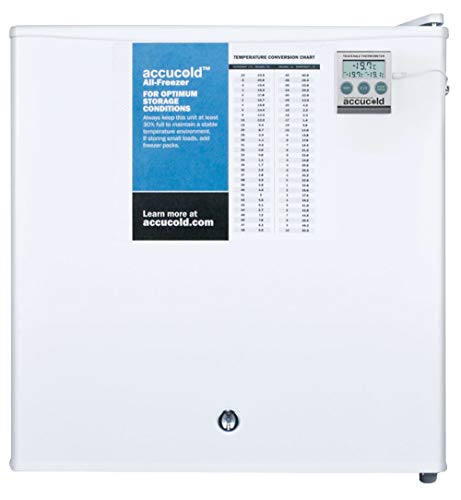 Summit Appliance FS24L7PLUS2 Accucold Compact All-Freezer, Buffered Temperature Probe, 1.4 cu.ft Capacity, Manual Defrost, Adjustable Thermostat, NIST Calibrated Thermometer, Factory Installed Lock