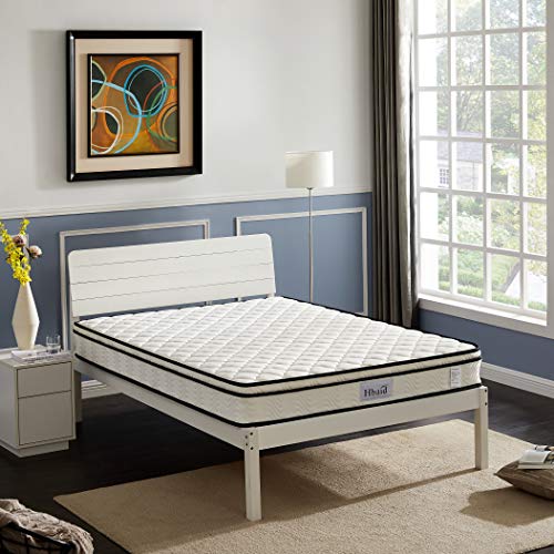 Mattress, Hbaid 8 Inch Memory Foam and Innerspring Hybrid Medium-Firm Feel Hybrid Mattress, Pocket Spring Mattress, Pressure Relieving Comfort Body Support, Bed-in-a-Box (Full)