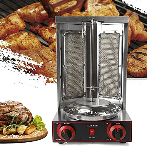 PIVTXRQS Rotating Barbecue, Electric Vertical Broiler Kebab Gyro Grill Machine with Burners Stainless Steel Automatic,Silver