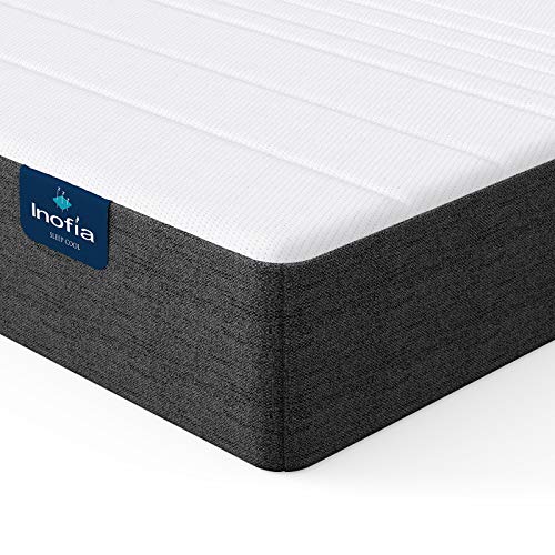 Queen Mattress 6 Inch, Inofia Memory Foam Mattress Made in USA, Pressure Relieving Mattress for Ergonomic Support, Medium Firm Foam Mattress with CertiPUR-US Certified, 100-Night Trial No-Risk