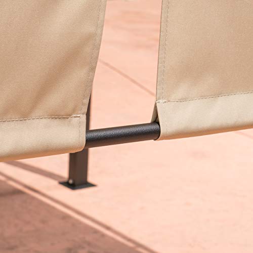 Christopher Knight Home 304382 Dione Outdoor Steel Framed 10' Gazebo, Beige/Brown