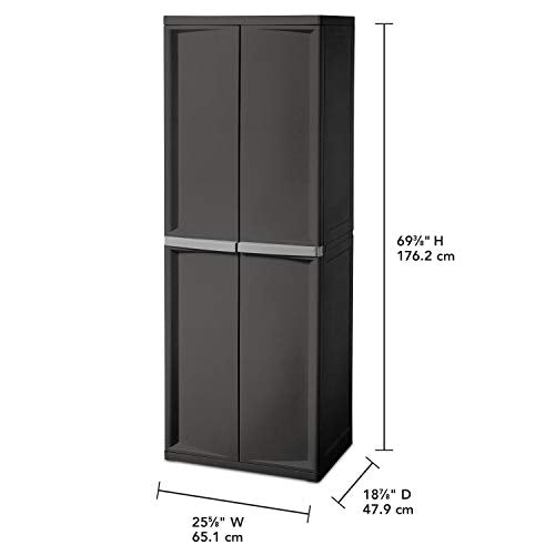 Sterilite 01423V01 4 Shelf Cabinet, Flat Gray, 1-Pack