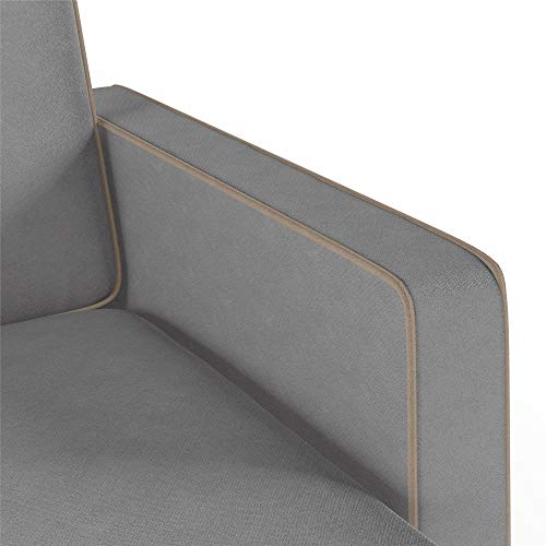 Novogratz DA036SEC Bowen Sectional Sofa with Contrast Welting, Gray